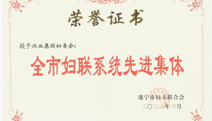 喜報(bào)！興業(yè)集團(tuán)婦委會(huì)榮獲“全市婦聯(lián)系統(tǒng)先進(jìn)集體”榮譽(yù)稱號(hào)